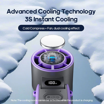 Outdoor Foldable Portable Handheld Fan – Mini Cooling Turbo Fan with Ice‑Cool Technology, 3600mAh Rechargeable Battery, 100‑Level Adjustable Speed, Compact Travel Fan for Work, Study, Sports & Camping