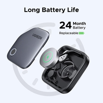 Smart Finder – Apple Find My Certified Bluetooth Tracker for iPhone/iPad/Mac, 2‑Year Replaceable Battery, UL4200A Child‑Safe, Global Tracking, Lost Reminder, Ultra‑Mini 36×36×7.4mm with Stickers