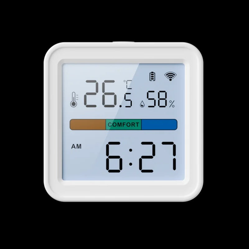 Tuya WiFi Temperature & Humidity Sensor – Smart Hygrometer Thermometer with Backlight, Smart Life App, Alexa & Google Assistant Compatible, CE/FCC/RoHS Certified